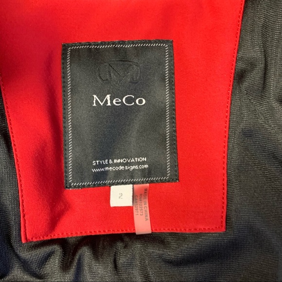 MeCo Women's Red Hooded Zip-Up Jacket - Picture 10 of 12